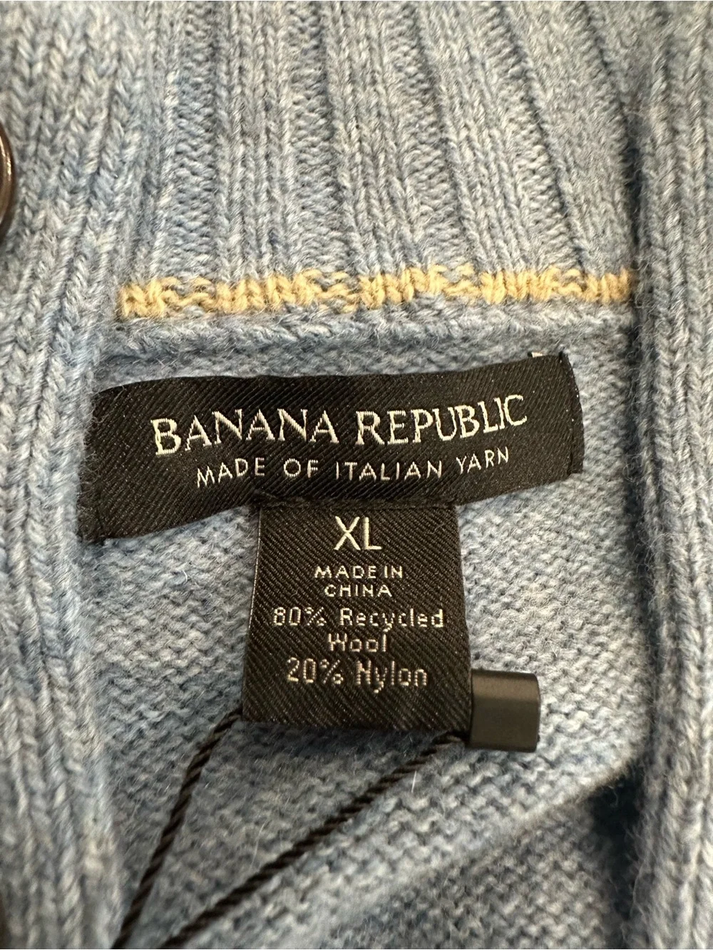NWT Banana Republic Mens Italian Yarn Wool Pullover Knit Sweater Size XL Blue